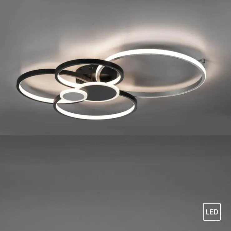 Luminaires Leuchten Direkt Éclairage Led|Plafonnier Leuchten-Direkt PAPILON LED Noir, 1 lumière