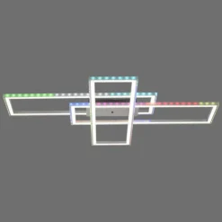 Luminaires Leuchten Direkt Éclairage Led|Plafonnier Leuchten-Direkt FELIX60 LED Acier brossé, 2 lumières, Télécommandes, Changeur de couleurs