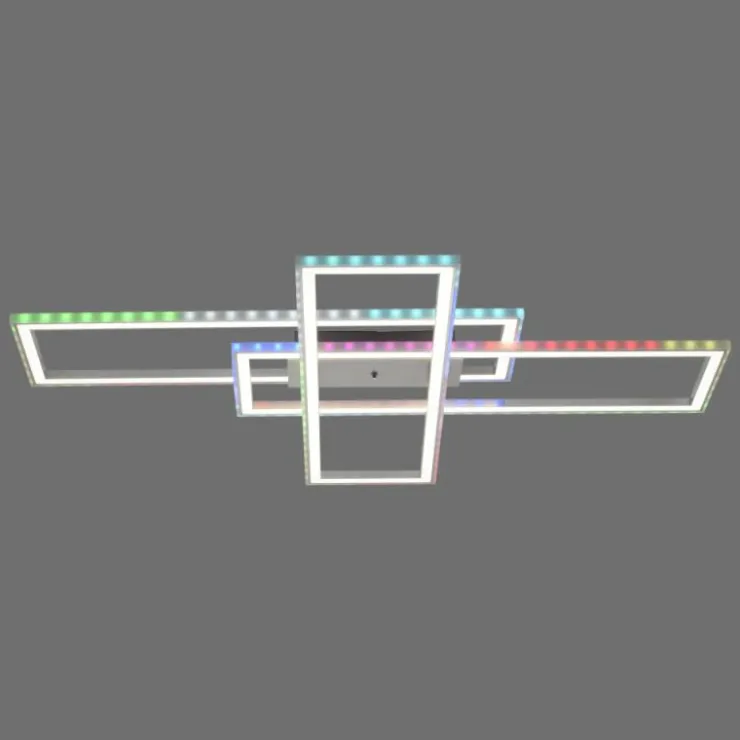Luminaires Leuchten Direkt Éclairage Led|Plafonnier Leuchten-Direkt FELIX60 LED Acier brossé, 2 lumières, Télécommandes, Changeur de couleurs