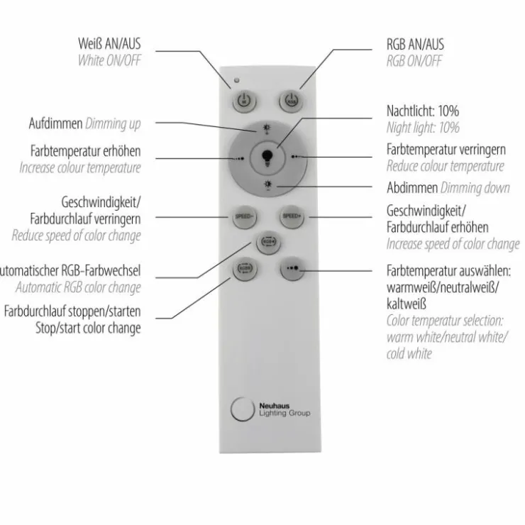 Luminaires Leuchten Direkt Éclairage Led|Plafonnier Leuchten-Direkt FELIX60 LED Acier brossé, 2 lumières, Télécommandes, Changeur de couleurs