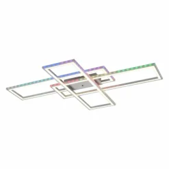 Luminaires Leuchten Direkt Éclairage Led|Plafonnier Leuchten-Direkt FELIX60 LED Acier brossé, 2 lumières, Télécommandes, Changeur de couleurs
