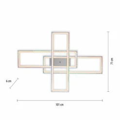 Luminaires Leuchten Direkt Éclairage Led|Plafonnier Leuchten-Direkt FELIX60 LED Acier brossé, 2 lumières, Télécommandes, Changeur de couleurs
