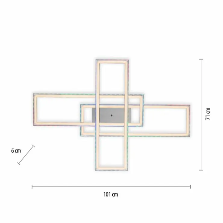 Luminaires Leuchten Direkt Éclairage Led|Plafonnier Leuchten-Direkt FELIX60 LED Acier brossé, 2 lumières, Télécommandes, Changeur de couleurs