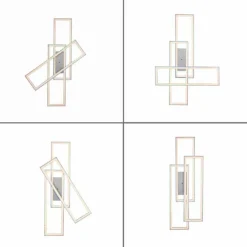 Luminaires Leuchten Direkt Éclairage Led|Plafonnier Leuchten-Direkt FELIX60 LED Acier brossé, 2 lumières, Télécommandes, Changeur de couleurs