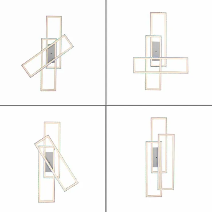 Luminaires Leuchten Direkt Éclairage Led|Plafonnier Leuchten-Direkt FELIX60 LED Acier brossé, 2 lumières, Télécommandes, Changeur de couleurs