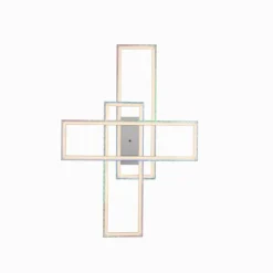 Luminaires Leuchten Direkt Éclairage Led|Plafonnier Leuchten-Direkt FELIX60 LED Acier brossé, 2 lumières, Télécommandes, Changeur de couleurs