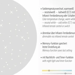 Luminaires Leuchten Direkt Éclairage Led|Plafonnier Leuchten-Direkt SPARKLE LED Blanc, 1 lumière, Télécommandes