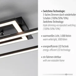 Luminaires Leuchten Direkt Éclairage Led|Plafonnier Leuchten-Direkt IVEN LED Noir, 1 lumière, Télécommandes