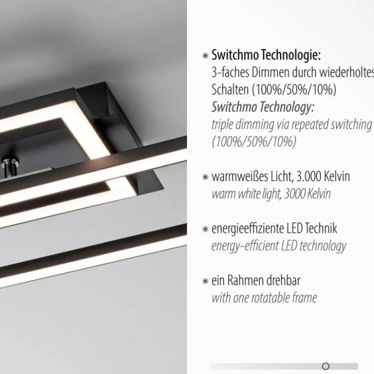 Luminaires Leuchten Direkt Éclairage Led|Plafonnier Leuchten-Direkt IVEN LED Noir, 1 lumière, Télécommandes