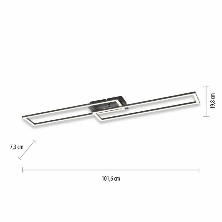 Luminaires Leuchten Direkt Éclairage Led|Plafonnier Leuchten-Direkt IVEN LED Noir, 1 lumière, Télécommandes