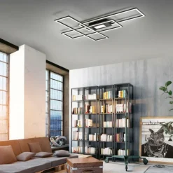 Luminaires Leuchten Direkt Éclairage Led|Plafonnier Leuchten-Direkt ASMIN LED Noir, 1 lumière, Télécommandes