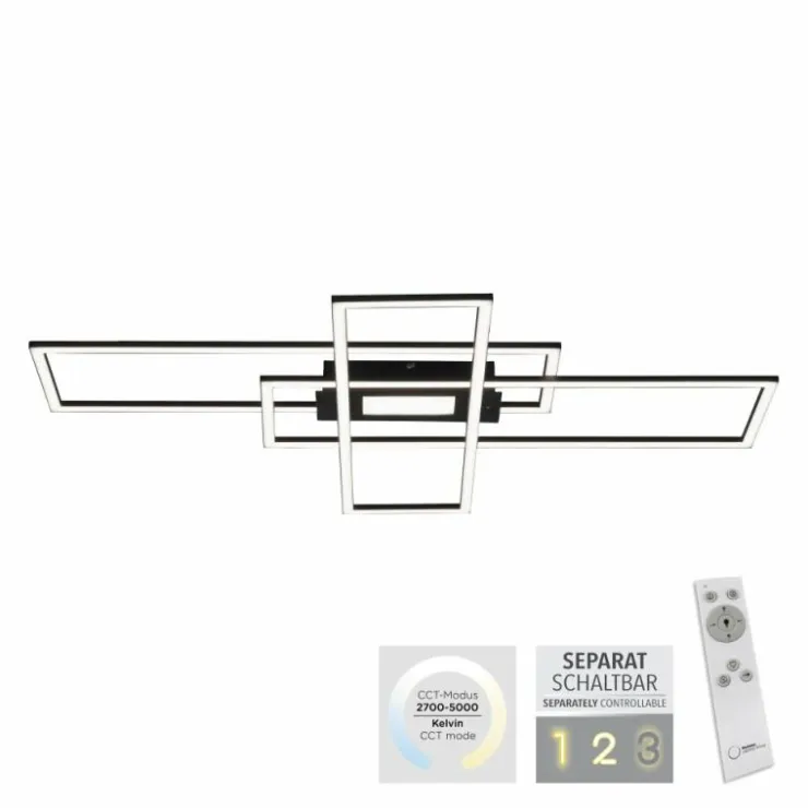 Luminaires Leuchten Direkt Éclairage Led|Plafonnier Leuchten-Direkt ASMIN LED Noir, 1 lumière, Télécommandes