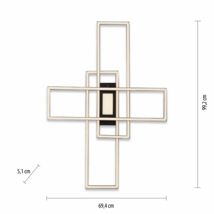 Luminaires Leuchten Direkt Éclairage Led|Plafonnier Leuchten-Direkt ASMIN LED Noir, 1 lumière, Télécommandes
