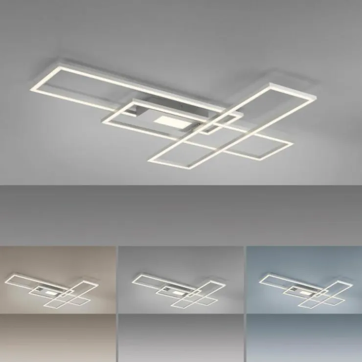 Luminaires Leuchten Direkt Éclairage Led|Plafonnier Leuchten-Direkt ASMIN LED Acier brossé, 1 lumière, Télécommandes