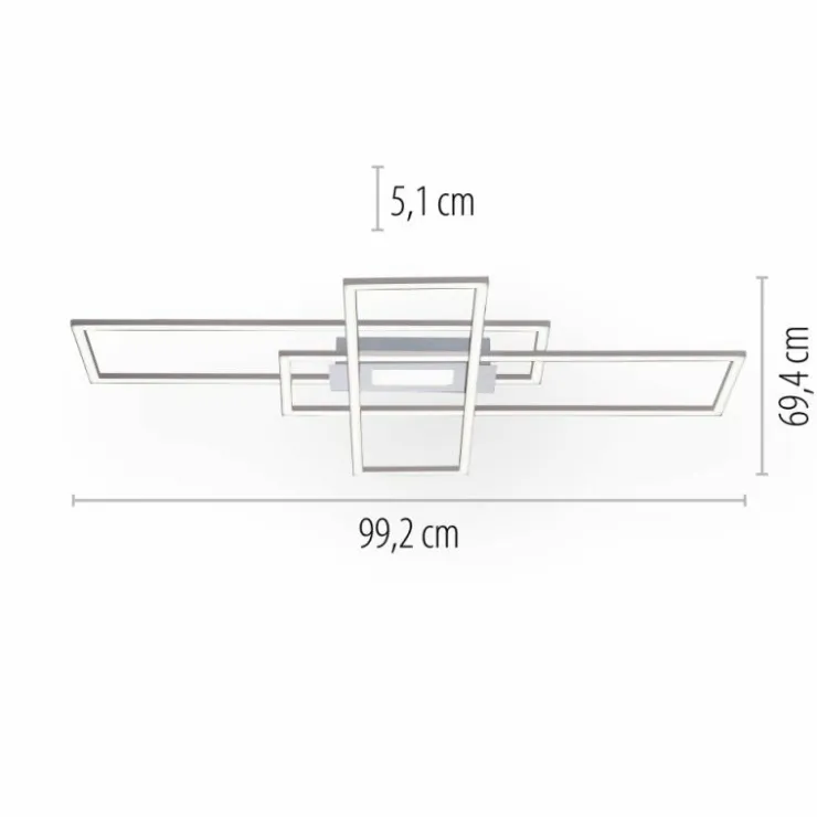 Luminaires Leuchten Direkt Éclairage Led|Plafonnier Leuchten-Direkt ASMIN LED Acier brossé, 1 lumière, Télécommandes