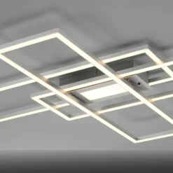 Luminaires Leuchten Direkt Éclairage Led|Plafonnier Leuchten-Direkt ASMIN LED Acier brossé, 1 lumière, Télécommandes