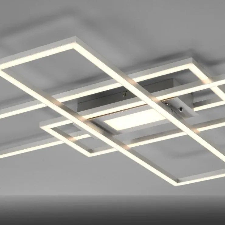 Luminaires Leuchten Direkt Éclairage Led|Plafonnier Leuchten-Direkt ASMIN LED Acier brossé, 1 lumière, Télécommandes