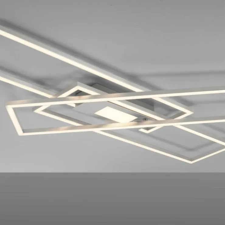 Luminaires Leuchten Direkt Éclairage Led|Plafonnier Leuchten-Direkt ASMIN LED Acier brossé, 1 lumière, Télécommandes