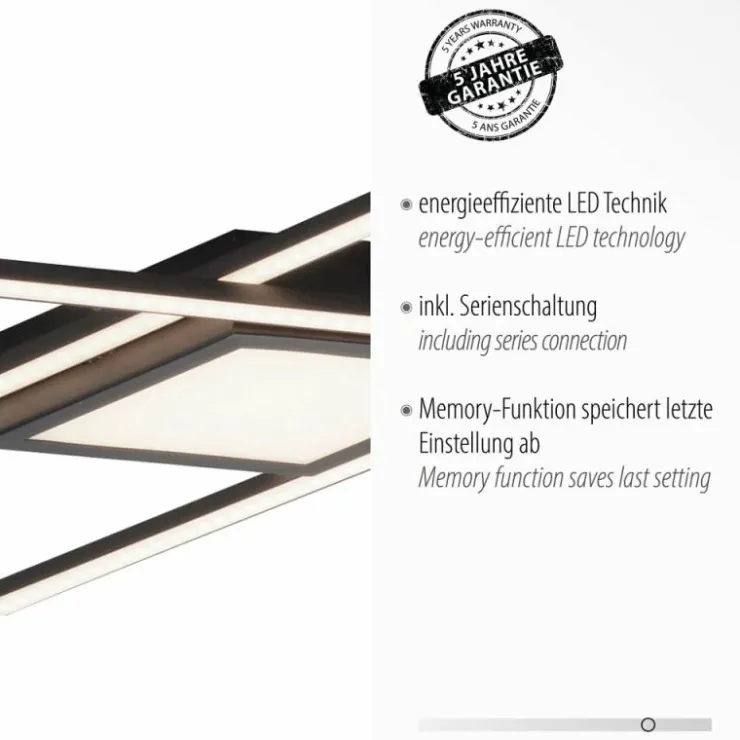 Luminaires Leuchten Direkt Éclairage Led|Plafonnier Leuchten-Direkt ASMIN LED Noir, 1 lumière