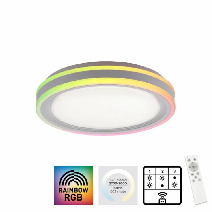 Luminaires Leuchten Direkt Éclairage Led|Plafonnier Leuchten-Direkt SPHERIC LED Blanc, 2 lumières, Télécommandes, Changeur de couleurs