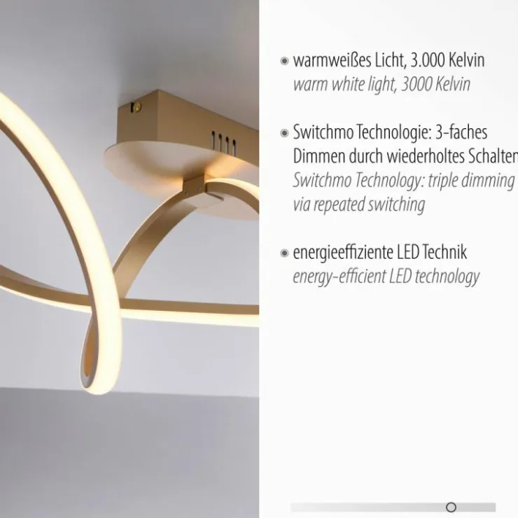 Luminaires Leuchten Direkt Éclairage Led|Plafonnier Leuchten-Direkt MARIA LED Laiton, 1 lumière
