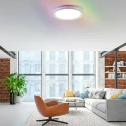 Luminaires Leuchten Direkt Éclairage Led|Plafonnier Leuchten-Direkt RIBBON LED Blanc, 2 lumières, Télécommandes, Changeur de couleurs