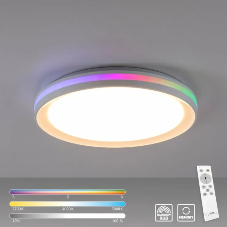 Luminaires Leuchten Direkt Éclairage Led|Plafonnier Leuchten-Direkt RIBBON LED Blanc, 2 lumières, Télécommandes, Changeur de couleurs