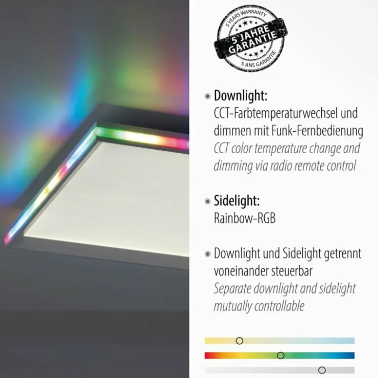 Luminaires Leuchten Direkt Éclairage Led|Plafonnier Leuchten-Direkt GALACTICA LED Blanc, 2 lumières, Télécommandes, Changeur de couleurs