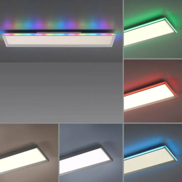 Luminaires Leuchten Direkt Éclairage Led|Plafonnier Leuchten-Direkt GALACTICA LED Blanc, 2 lumières, Télécommandes, Changeur de couleurs