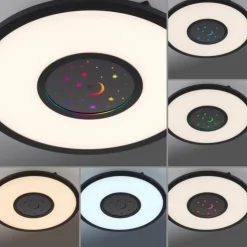 Luminaires Leuchten Direkt Éclairage Led|Plafonnier Leuchten-Direkt ASTRO LED Noir, 2 lumières, Télécommandes, Changeur de couleurs