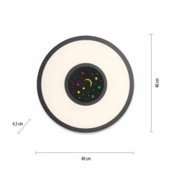 Luminaires Leuchten Direkt Éclairage Led|Plafonnier Leuchten-Direkt ASTRO LED Noir, 2 lumières, Télécommandes, Changeur de couleurs