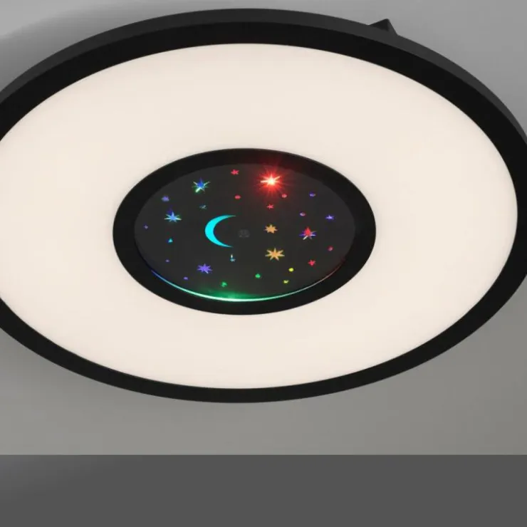 Luminaires Leuchten Direkt Éclairage Led|Plafonnier Leuchten-Direkt ASTRO LED Noir, 2 lumières, Télécommandes, Changeur de couleurs