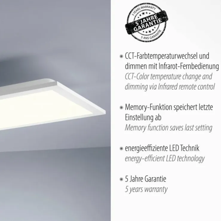 Luminaires Leuchten Direkt Éclairage Led|Plafonnier Leuchten-Direkt FLAT LED Blanc, 1 lumière, Télécommandes