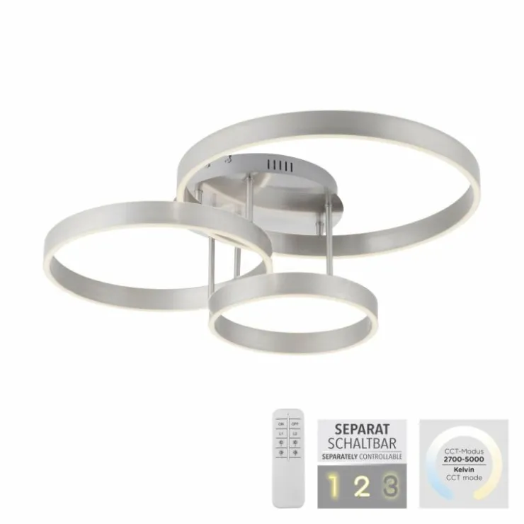 Luminaires Leuchten Direkt Éclairage Led|Plafonnier Leuchten-Direkt LILLUTI LED Argenté, 2 lumières, Télécommandes