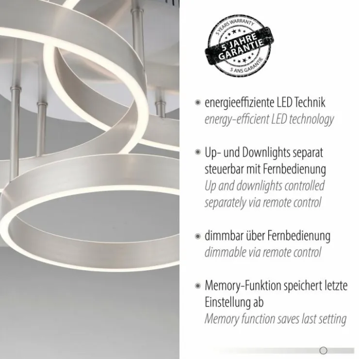 Luminaires Leuchten Direkt Éclairage Led|Plafonnier Leuchten-Direkt LILLUTI LED Argenté, 2 lumières, Télécommandes