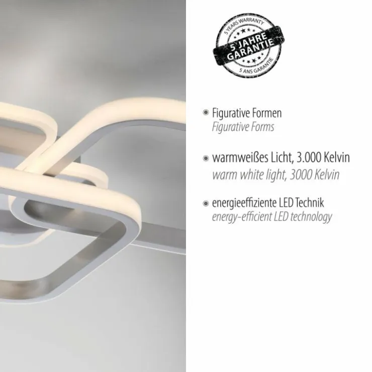 Luminaires Leuchten Direkt Éclairage Led|Plafonnier Leuchten-Direkt SEVENT LED Argenté, 1 lumière