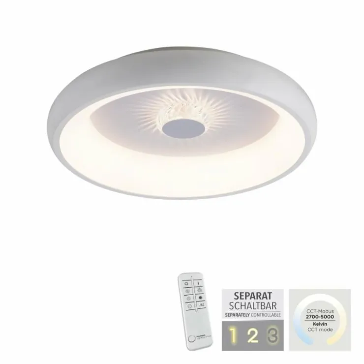 Luminaires Leuchten Direkt Éclairage Led|Plafonnier Leuchten-Direkt VERTIGO LED Blanc, 1 lumière, Télécommandes