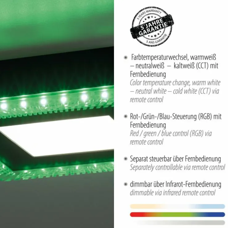 Luminaires Leuchten Direkt Éclairage Led|Plafonnier Leuchten-Direkt ACRI LED Noir, 2 lumières, Télécommandes