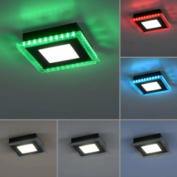 Luminaires Leuchten Direkt Éclairage Led|Plafonnier Leuchten-Direkt ACRI LED Noir, 2 lumières, Télécommandes