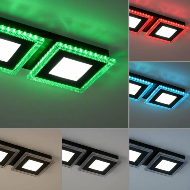 Luminaires Leuchten Direkt Éclairage Led|Plafonnier Leuchten-Direkt ACRI LED Noir, 2 lumières, Télécommandes