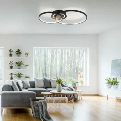 Luminaires Leuchten Direkt Éclairage Led|Plafonnier Leuchten-Direkt ASMINA LED Noir, 2 lumières