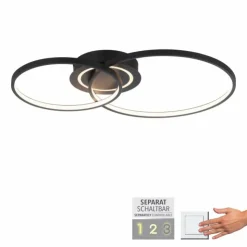 Luminaires Leuchten Direkt Éclairage Led|Plafonnier Leuchten-Direkt ASMINA LED Noir, 2 lumières