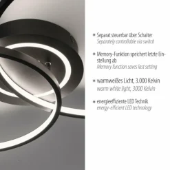 Luminaires Leuchten Direkt Éclairage Led|Plafonnier Leuchten-Direkt ASMINA LED Noir, 2 lumières