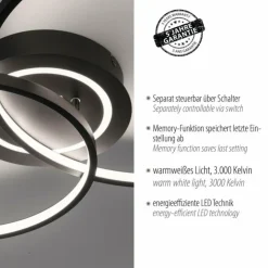 Luminaires Leuchten Direkt Éclairage Led|Plafonnier Leuchten-Direkt ASMINA LED Noir, 2 lumières
