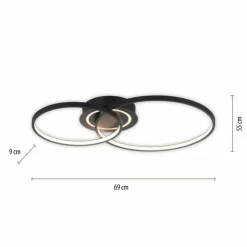 Luminaires Leuchten Direkt Éclairage Led|Plafonnier Leuchten-Direkt ASMINA LED Noir, 2 lumières