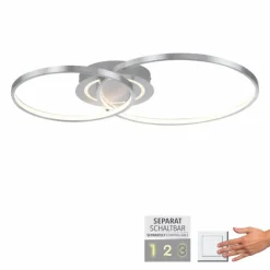Luminaires Leuchten Direkt Éclairage Led|Plafonnier Leuchten-Direkt ASMINA LED Argenté, 2 lumières