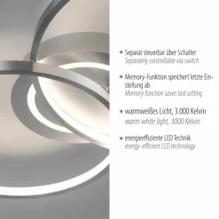 Luminaires Leuchten Direkt Éclairage Led|Plafonnier Leuchten-Direkt ASMINA LED Argenté, 2 lumières
