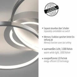 Luminaires Leuchten Direkt Éclairage Led|Plafonnier Leuchten-Direkt ASMINA LED Argenté, 2 lumières