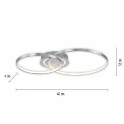 Luminaires Leuchten Direkt Éclairage Led|Plafonnier Leuchten-Direkt ASMINA LED Argenté, 2 lumières