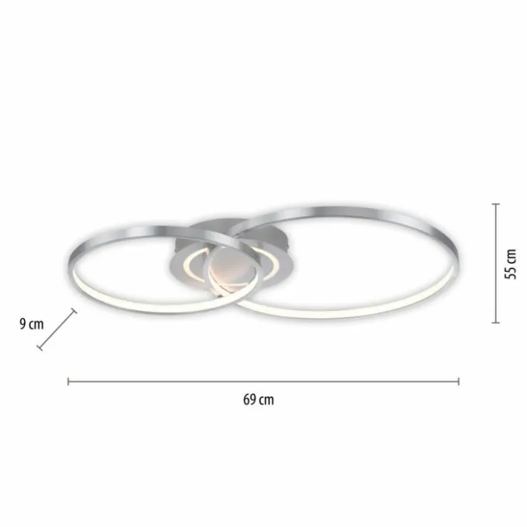 Luminaires Leuchten Direkt Éclairage Led|Plafonnier Leuchten-Direkt ASMINA LED Argenté, 2 lumières